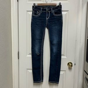 Love Culture Skinny Factory Distressed Blue Jeans